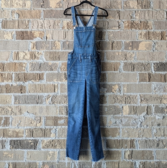 Madewell Skinny Overalls: Eco Edition Size Medium Stretchy Side Zip - Picture 1 of 13
